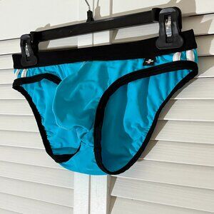 Andrew Christian Swim Brief--Light Blue (Missing drawstring!)